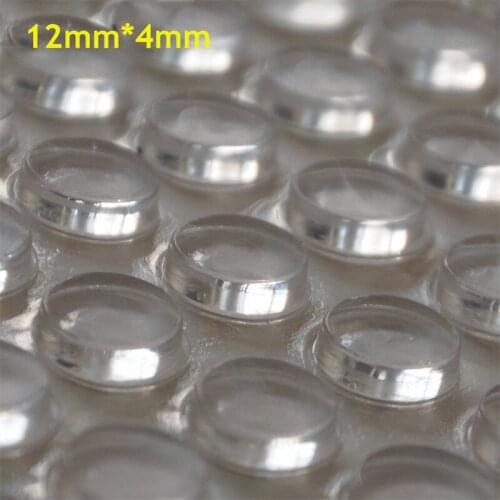 60pcs 12mm*4mm high transparent self adhesive soft anti slip bumpers silicone rubber feet pads great silica gel shock absorber