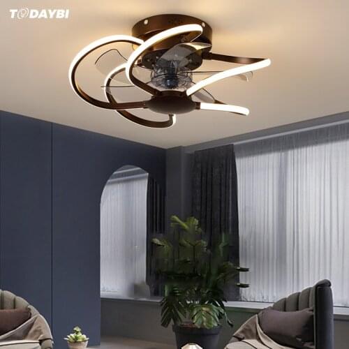 Modern Smart Ceiling Lamp Fan Controled by and Remote Stepless Dimming Color Changeable Power Dimmable TODAYBI