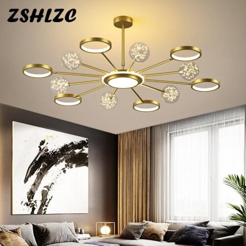 Led Chandelier Home Lighting Black&Gold Modern Chandelier Lamp for Foyer Living room Dining room Kitchen Bedroom Light Fixtures