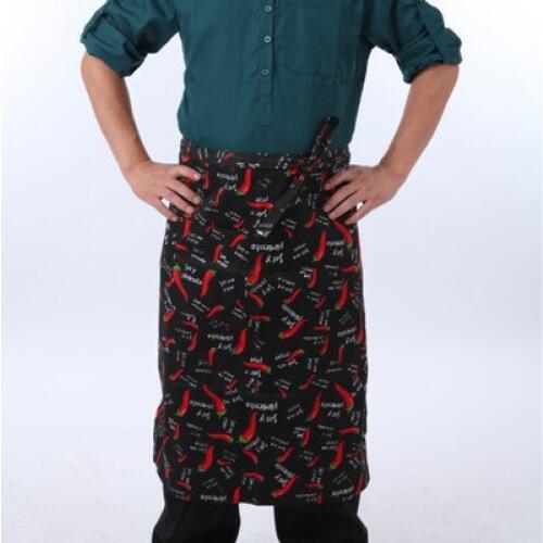 High quality fashion chef aprons chef uniform restaurant aprons Food Service Printed pattern little chilli