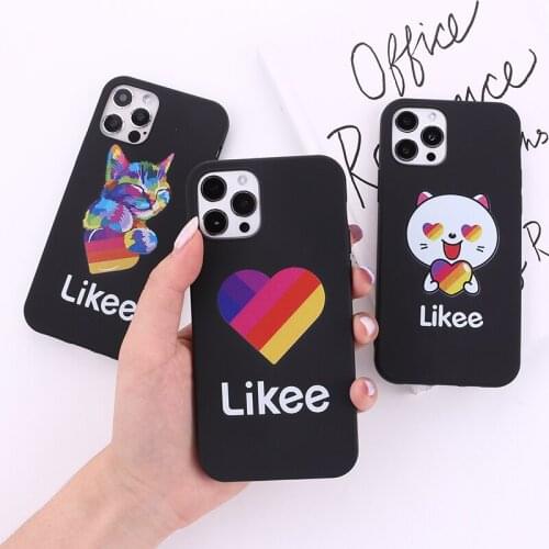 LIKEE Funny Cat Bear Love Heart Protection Phone Coque For iPhone 11 12 Pro Mini 7 8Plus X XS XR Max Silicone Telephone Funda