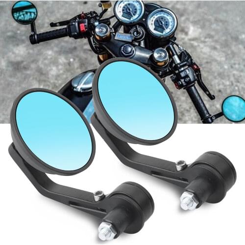 1Pair 7/8" 22mm Universal Aluminium Motorcycle mirrors side rearview Round specchietti moto bar end retroviseur moto