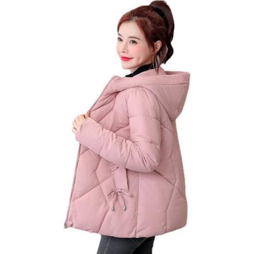 2021 Womens Jacket Casual Hooded Coat Cotton Parkas New Winter Jacket Warm Female Cotton Padded Parka Outwear