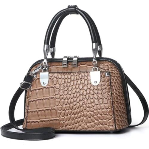 Fashion Stone Pattern Single Shoulder Bags Messenger Small Bag Simple Versatile Female Bag Crocodile Pattern Female Shell Bag