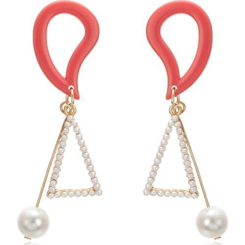 Match-Right Women Long Dangle Hanging Earrings for Women Statement Acrylic Pearl Drop Earrings Pendant Female Jewelry SP689
