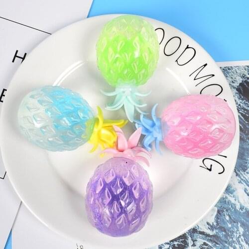 Gold Powder Pineapple Ball Squish Anxiety Stress Relief Vent Toy Spongy Bead Funny Novelty Stop Stress Squeeze Toys for Children