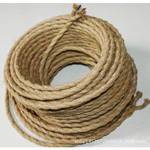 10M/Lot Vintage Electrical Wire Rope Twisted Wire Retro Textile Braided Cable Pendant Light Wire Lamp Cord