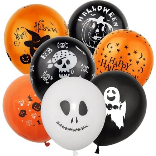 10pcs/lot Halloween Pumpkin Ghost Spider Latex Balloons Inflatable Toys Bat Globos Halloween Party Supplies Favor