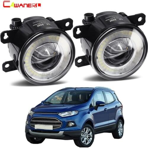 2 X Car Front Bumper Fog Light LED Angel Eye Daytime Running Light DRL 30W H11 12V For Ford EcoSport 2013 2014 2015 2016
