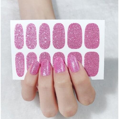 2021 Stylish Solid Color Glitter Nail Sticker Shining Waterproof Long Lasting Nail Patch Eco-friendly Nail Art Decor Accessories