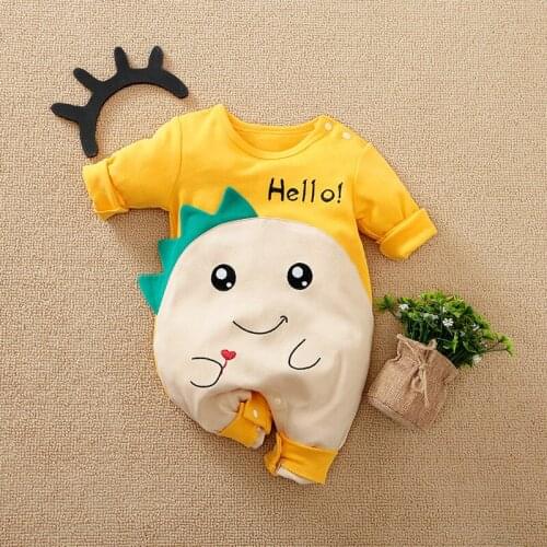 2021 Spring Baby Clothing Cotton Baby Boy Romper Newborn Outing Clothes Dinosaur Long Sleeve Baby Girl Jumpsuit Toddler Costume