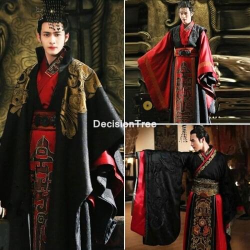 2021 chinese traditional men hanfu costume folk dance performance ancient king chinese emperor costume sovereign robe hanfu