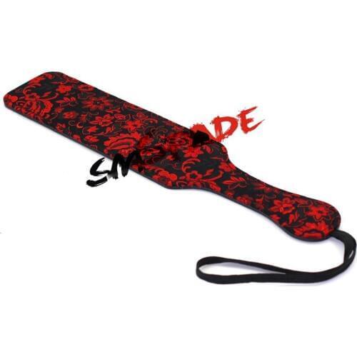 37cm long bracade and Pu bondage spanking paddle,adult sex paddle,floral cloth Punishment Spanking Paddle Fetish Sex Toy Spanker