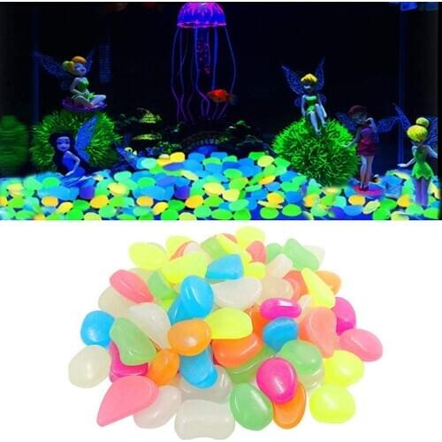 50/100pcs Glow in The Dark Pebbles for Walkways Décor, Outside Bulk Glow in The Dark Rocks for Outdoor Fairy Garden