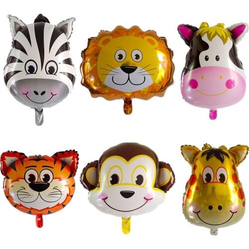 6pcs Safari Party Theme Animal Ballons Jungle Party Zoo Helium Foil Air Balloon Kids Birthday Party Decorations Baloon Kit Balon