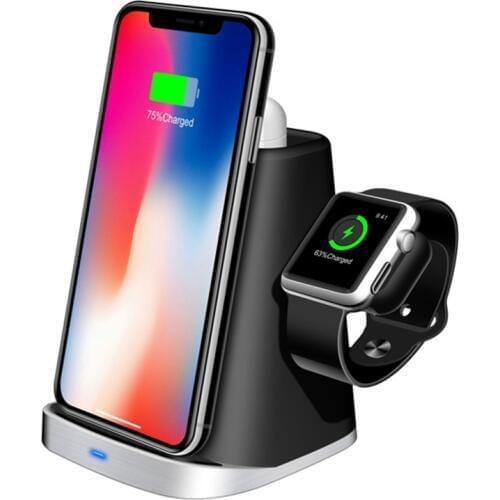 Qi Wireless Charger Multi-Function Wireless Charger Dock three in one For Apple watch for Apple headset box for iPhone Xs Max Xr