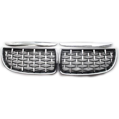 Fit For BMW E90 4Door Sedan 06-08 07 Front Diamond Meteor Grille Grill Chrome