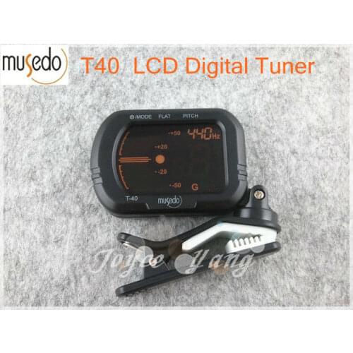 MUSEDO T-40 LCD Clip-On Digital Guitar Tuner Guitar/Bass/Violin/Ukulele Tuners Black Free Shipping