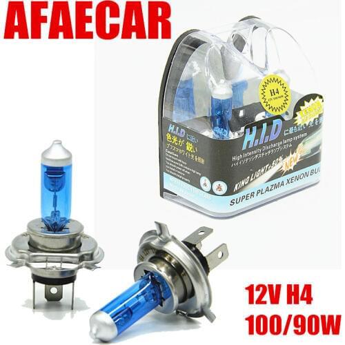 AFAECAR 100/90w 12V Halogen Bulb h4 super white Fog Lights High Power Car Light Source
