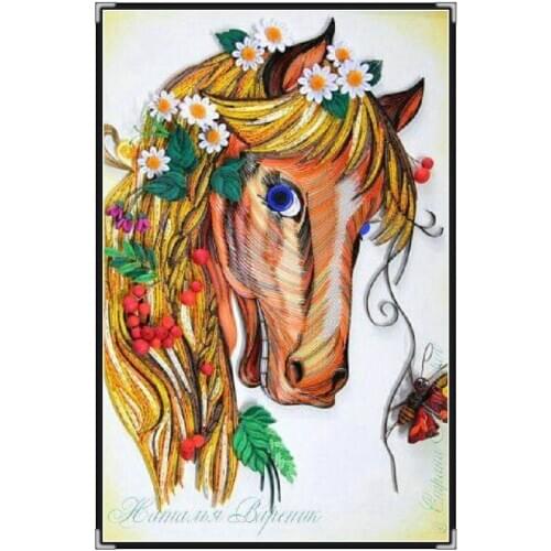 Full Square/Round Drill 5D DIY Diamond Painting Animal horse head pattern 5D Rhinestone Embroidery Cross Stitch Mosaic Kit