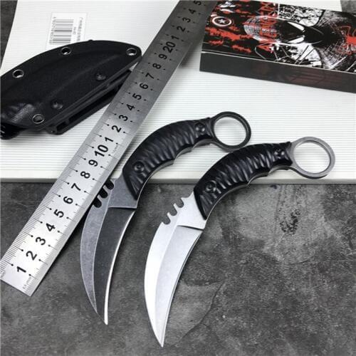 Karambit Hunting Knife Aus-8 Blade G10 Handle Survival Fixed Knives,Camping Tactical Knife Outdoor Tools