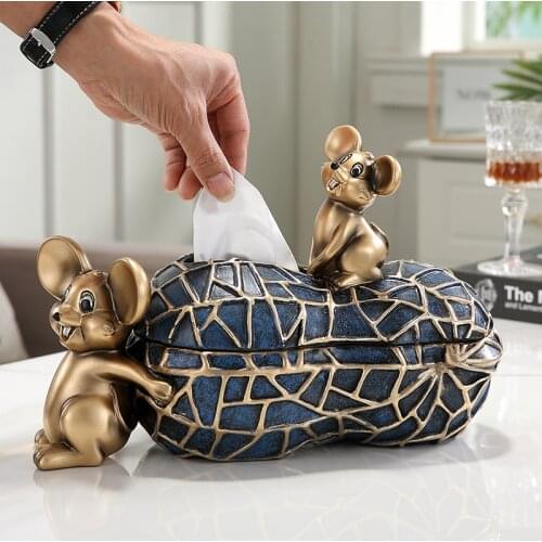 Tissue Box Resin Material Ashtray Storage Box Living Room European-style Napkin Decorative Ornaments Can Be Stored