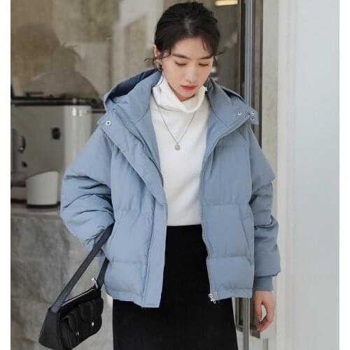 Parkas thickening Coat 2020 Winter Long Sleeve zipper Thickened Casual Warm Hooded Cotton Bread Cotton Women Parkas 859J