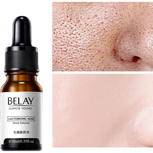 Lactobionic Acid Face Essence Pores Shrink Moisturizing Whitening Serum Anti-Aging Wrinkle Oil Control Facial Firming Serum 10ML