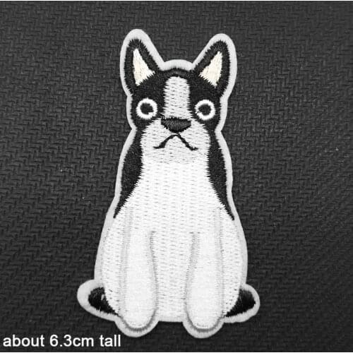Sitting Dog Animal Iron On Embroidered Clothes Patches For Clothing Stickers Garment Wholesale