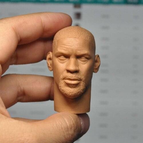 1/6 Scale Denzel Washington Unpainted Head Model Sculpt for 12''Figure Body Toys Gifts Collections DIY