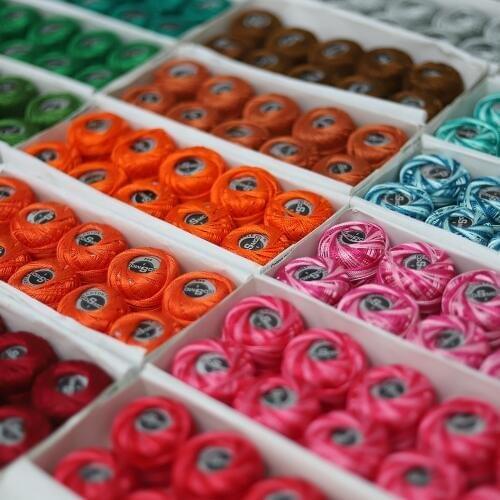 5 Grams Size 8 Pearl long staple Cotton Embroidery thread for Cross stitch 43yards per ball Double Mercerized 10pcs A Set