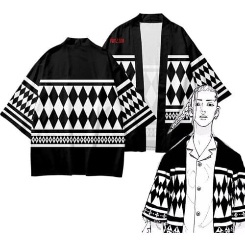 New Tokyo Revengers Cosplay T-shirt Sano Manjirou Ken Ryuguji Haori Anime t shirt Polyester Summer Short-sleeve kidsTees tops