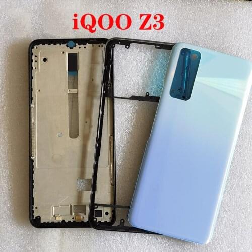 Front lcd screen middle bezel Battery Door Back Cover Housing Case for Vivo iQOO Z3