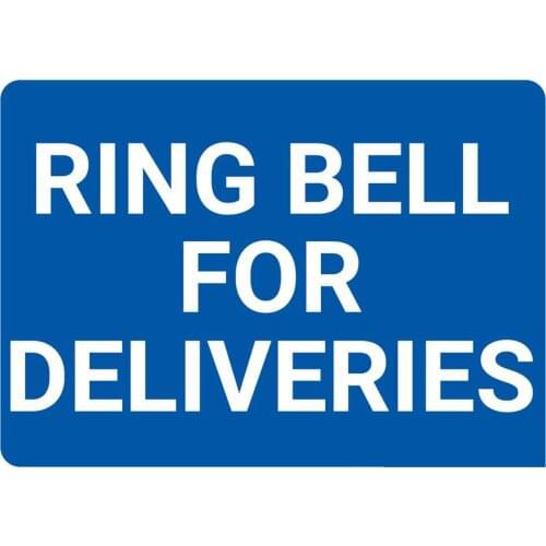 Warning Metal Sign Ring Bell for Deliveries Landscape 8"x12"