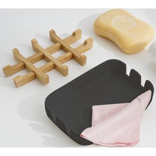 Detachable Soap Case Bamboo Fiber Self-draining Soap Dish Soap Dish Washroom Bathroom Kitchen Bathtub Bar Sink Easy To Clean