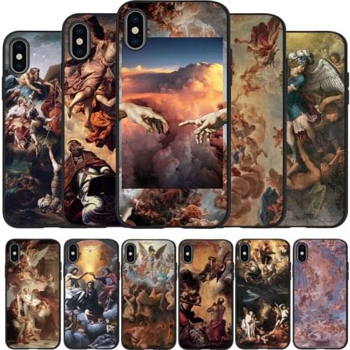 Renaissance art painting aesthetic Black TPU Silicone Soft Phone Case For iPhone 11 12 Pro X XR XS MAX 5 6 7 8 Plus SE 2020