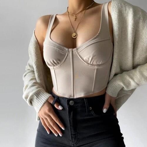 TVVOVVIN Women Sweetheart Neck Corset Crop Top Tank Tops Hot Sexy Boho Vest Sweet Kawaii Girl Female AF8R