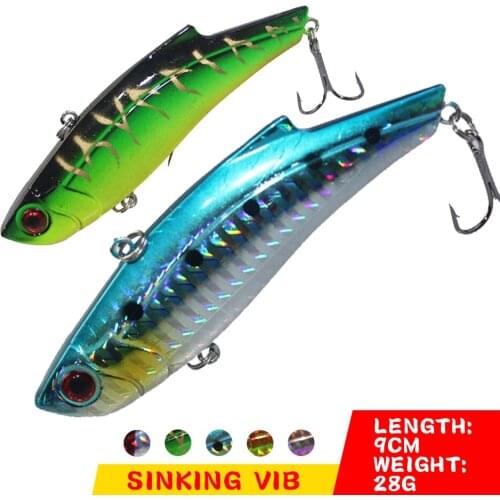WALK FISH 1Pcs VIB Bait Hard Fishing Lure 9cm 28g 6# Hooks Isca Artificial Para Pesca Fishing Tackle Peche