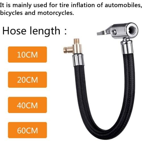 Locking Air Chuck Pump Extension Tube Adapter Twist Tyre with Rubber Hose Car Motorcycle Tire Tyre Pump Hose Adapter