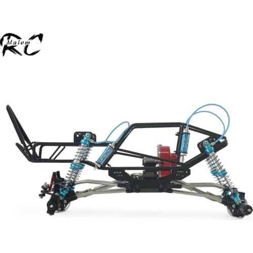 1/10 RC Rock Crawler Tube Frame Chassis Kit with Metal Roll Cage Front Rear Axle Transmission Gearbox Oil Shocks and Drive Shaft
