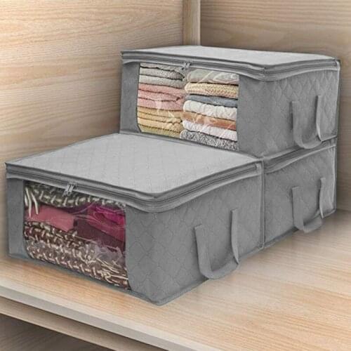 1/3pcs Non-Woven Clothes Storage Bag Folding Quilt Dust-Proof Cabinet Finishing Box Large-Capacity Storage Bag For Clothing