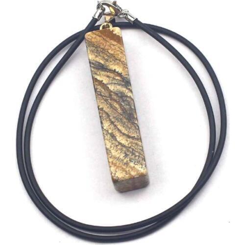 12x12x55mm cuboid shape picture jaspers stone pendant natural stone beads DIY jewelry for woman for man wholesale