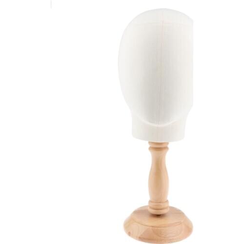 21'' Canvas Foam Mannequin Head Wigs Making Glasses Hats Display Stand & Pin