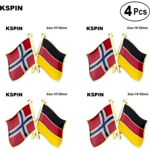 Norway Germany Flag Pin Lapel Pin Badge Brooch Icons 4pcs