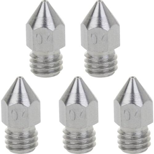 5PCS MK8 Nozzle 0.4mm M6 Threaded Stainless Steel for 1.75mm Filament 3D Printer Extruder Print Head