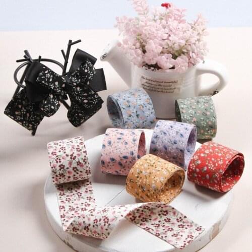 5 yards floral chiffon Ribbon for DIY Crafts Wedding Party Decor Gift Bouquet Packaging Hairwear Bow Material