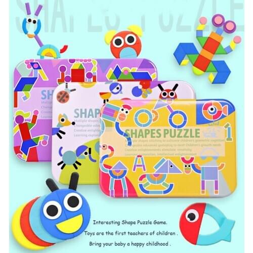 New 3D Puzzle Board Fun Shape Children Wooden Toys Kids Cognitive Color Learning Toy Interactive Game Baby Educational Toys