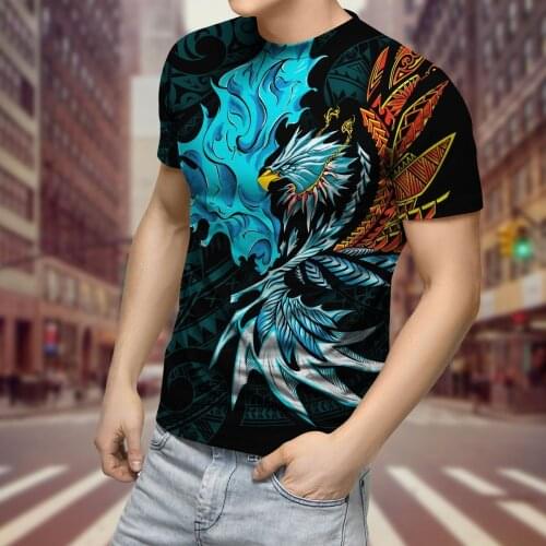 3D Printed Newest Amazing Eagle Warrior Polynesian Tattoo Unique Man/Woman Harajuku Streetwear Casual Funny T-Shirt Short Sleeve