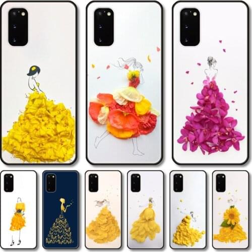 Ideal flowers girl Phone Case For Samsung Galaxy Note S 21 20 10 9 8 E Lite FE UW Ultra 5G PRO Black Shell Cover