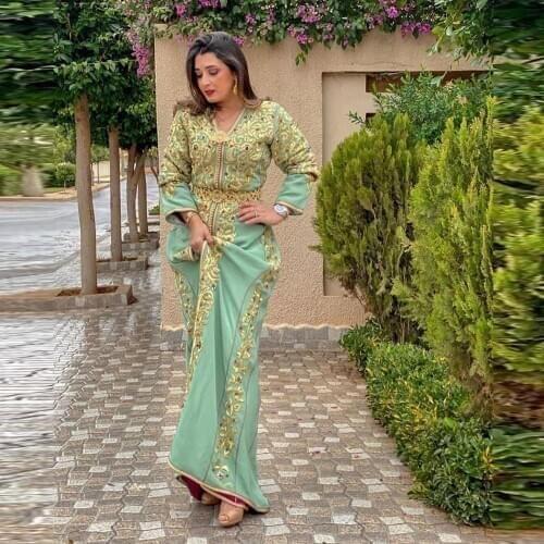 Kaftan Evening Dresses 2020 Lace Appliques Mother Dress Arabic Muslim Special Occasion Custom Made robe de soiree